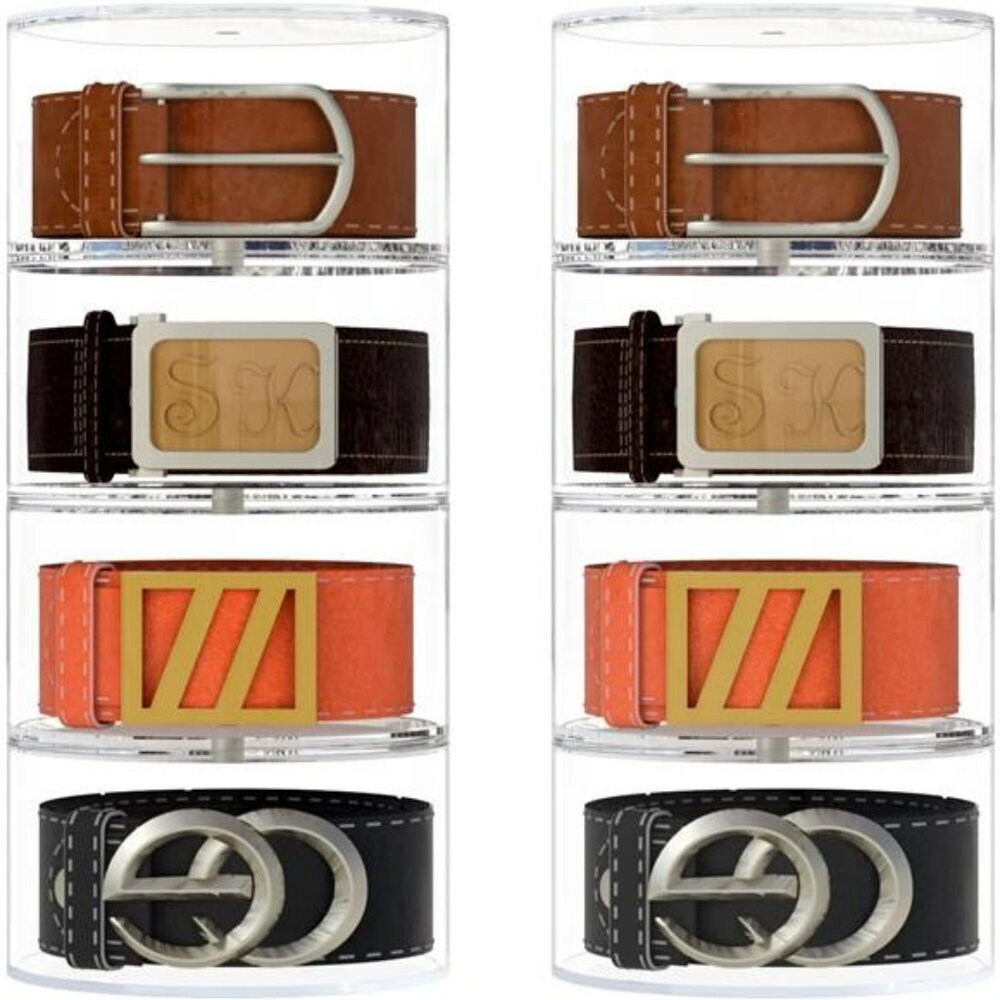 Acrylic Belt Organizer 8 Layer Storage Case Holder for Belts Jewelry Watches
